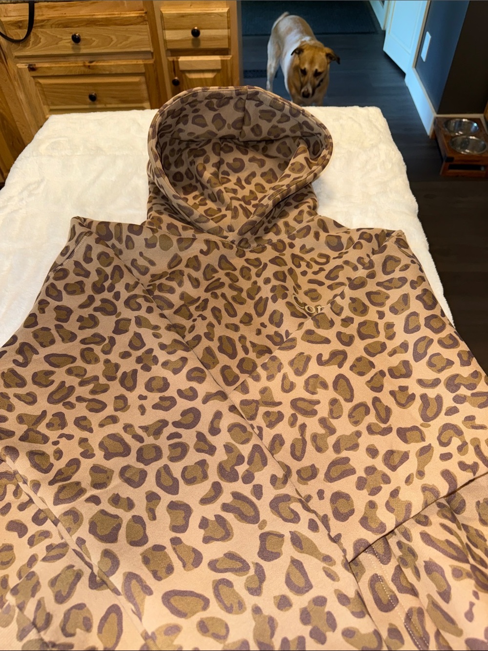 Leopard Print Cozy Pullover - Neutral Tones - Picture 4 of 4